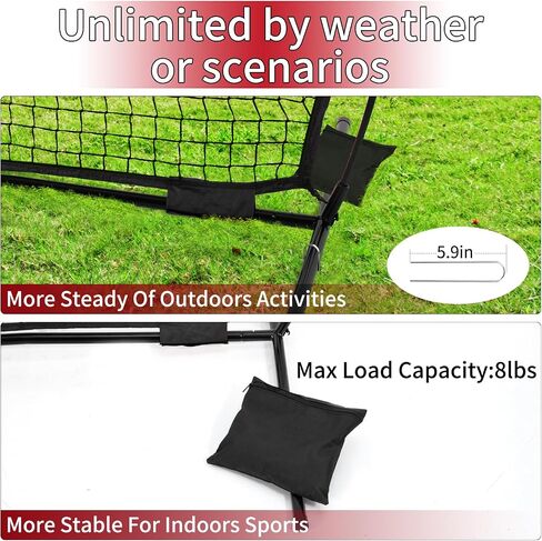 7x7ft Backstop Net, Ball Stop Net with Handbag,Fix Sports Net Barrier by 4 Spike&2 Sandbag,Sports Practice Barrier Net for Baseball,Softball,Lacrosse Train,Backstop Net for Backyard,Playground in Saudi Arabia