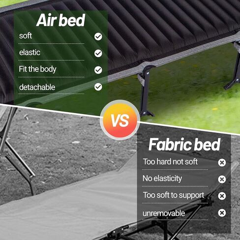 Portable Outdoor Camping Bed，Low Camping Cot with Support, Heavy Duty Tent Sleeping Air Bed, Oxford Camp Cots with Pilllow Mattress Bag (High Bed) in Saudi Arabia