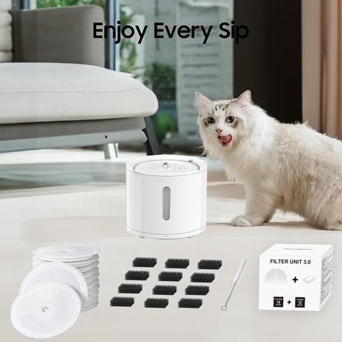 12 PCS Upgraded Filter Unit 3.0 Pet Cat Water Fountain Filters Fit For E versweet Solo 2/Solo SE, E versweet 3 Pro/2S/3, Including Replacement Filters and Replaced Foam Pump Filters (12 pcs) in Saudi Arabia