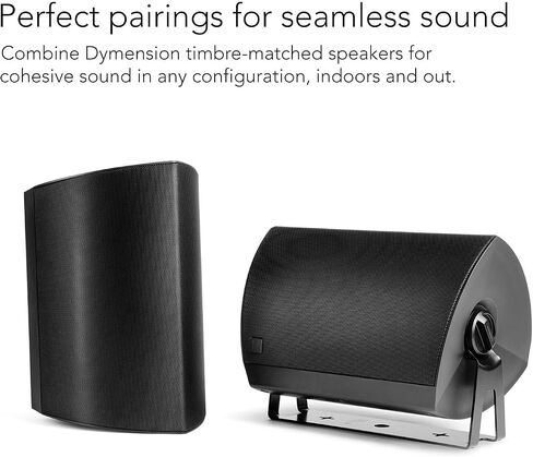 Definitive Technology Dymension AW-650 Outdoor Speaker (White, Pair), Two-Way Surface Mount Wired Speakers, 6.5" Woofer, 1" Tweeter, & 5"x10 Passive Bass Radiator, IP66 All-Weather Outdoor Speakers in Saudi Arabia