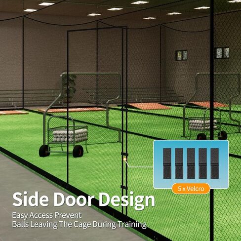 SHANTRA Batting Cage Net, 55'L/35'L/20'L, Fully Enclosed Baseball & Softball Cage Netting - NET ONLY - Not Include Poles and Frame - PE Hitting Cage Net with Door, Batting Nets for Baseball Backyard in Saudi Arabia