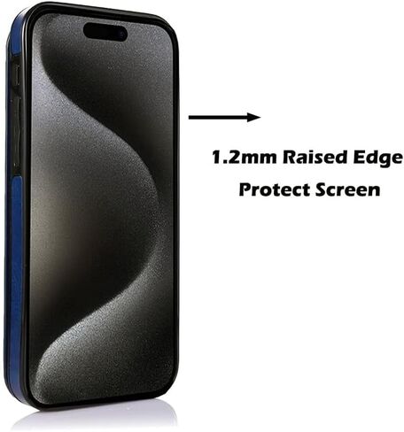 uCOLOR Compatible with iPhone 16 Pro 6.3" Wallet Case with Card Holder Slot Folio Flip PU Leather Kickstand Double Magnetic Clasp and RFID Blocking Design Cover 6.3 Inch (Blue Daisy) in Kuwait