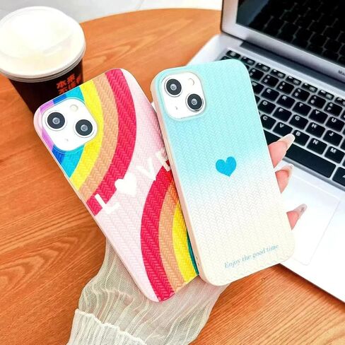 متوافق مع حافظة iPhone 12 على شكل قلب للنساء والفتيات، تصميم جمالي لطيف للفتيات، غطاء سيليكون نحيف ناعم ومقاوم للصدمات للهاتف الخلوي لهاتف iPhone 12 (قوس قزح/أرجواني) in Saudi Arabia
