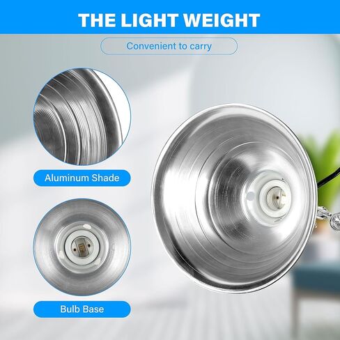 Simple Deluxe 1-Pack Clamp Lamp Light with Ceramic Base, 8.5 Inch Aluminum Reflector and 6 Feet Power Cord for Heat Lamp & Work Light in Saudi Arabia
