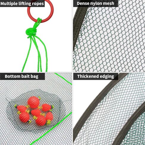 Round Fishing Bait Trap, Portable Folded Shrimp Fishing Nets, Nylon Mesh Net Fishing Equipment for Minnow Crab Crayfish Crawdad in Kuwait