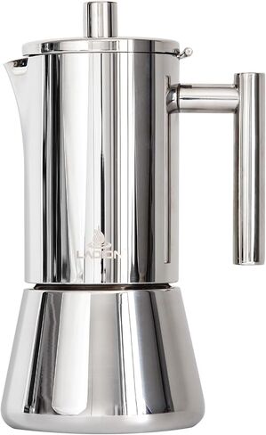 LAOION Stovetop Espresso Maker, 12Cup 17.5 oz Moka Pot, Stainless Steel | Cuban and Italian Coffee Maker for Cafetera Cubana, Greca De Cafe Induction Stovetop Compatible, Coffee Gift for Home Travel in Saudi Arabia
