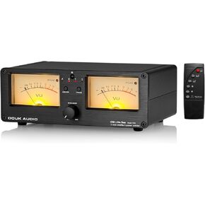 Douk Audio VU3 Dual Analog VU Meter, 2-Way Amplifier Switch, Speaker Selector, Amp Audio Switcher Box with DB Panel Display