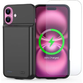 Battery Case for iPhone 16 Pro Max,Ultra-Slim 7000mAh Portable Charging Case,Extended Charger Case,[2024 Upgraded] Case Battery for iPhone 16 Pro Max-6.9inch,Black