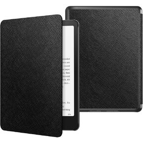 MoKo Case for All-New 7" Kindle Paperwhite 12th Generation 2024&Kindle Colorsoft Signature Edition 2024, Lightweight PU Protective Shell Cover with Auto Wake/Sleep for Kindle Paperwhite 2024, Black