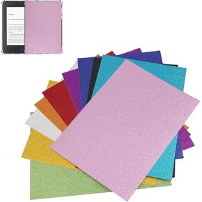 10pcs Insert Card Stock for Kindle Paperwhite, 6.8 Inch Solid Glitter Paper Clear Case Inserts Cardstock for Kindle Clearcase