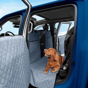 XL Dog Truck Seat Cover with Car Door Protector, Floor Dog Back Seat Cover for Trucks with Flip Up Rear Seats, Waterproof Full Coverage Dog Seat Cover for Full Size Crew Cab Trucks F150 F250
