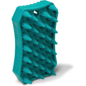 Nature's Specialties Waterproof Dog Bath Brush, Wet or Dry Coats, Grooming and Massage Rubber Comb for Dogs, Strong Grooming Rubber Bath Brush, Scrubber for Shower Bathing, Green