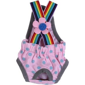 EVTSCAN Washable Female Dog Diapers Underwear, 6Sizes Pet Sanitary Pants Cloth Diaper Nappy Covers Underwear Reusable Suspender(M/12号)
