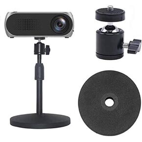 Coret Desktop Mini Projector Stand, for Projector CCTV DVR, Angle Adjustable Mini Projector Stand 3/8in Mounting Screw with 1/4 Screw 360° Rotatable Adapter Ball Head