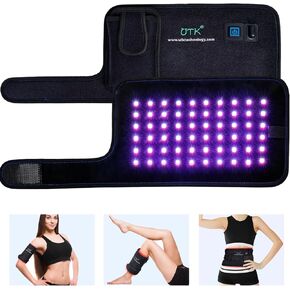 ﻿UTK Blue & Red Light Therapy for Body, Near Infrared Light Therapy Wrap Pad, 8" X 13" Red Light Therapy Device with Pulse for Muscle Pain Relief, Improves Mood, Timer Function & Flexible Strap