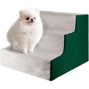 Enjoying Dog Stairs for Small Dogs, Dog Steps for Bed Couches, Non-Slip Fabric Cover, Pet Ramp Self-Assembly, 3 Steps, Brown in Kuwait