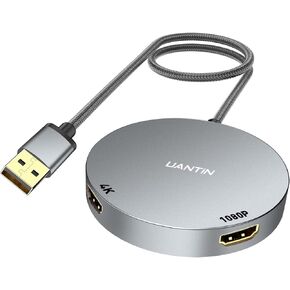 USB C to HDMI Adapter for Mac M1/M2/M3, 4K@60Hz DisplayLink (DL6950) Adapter for Dual Monitor, HDMI Splitter Extended Display Adapter for MacBook Air/Pro, Laptop, Driver Required