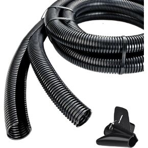5ft - 1 inch Flame Retardant Split Wire Loom Tubing with Installation Tool, Wire Protector Tubing, Cord Protectors from Pets No Chew(Black)