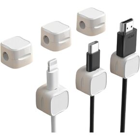 6 Pack Cord Organizer, Cable Clips Smooth Adjustable Strong Adhesive Charging Cable Wire Holder Keeper,Phone USB Charger Cable for Appliances Car Wall Nightstand Kitchen Office Desk Phone Wire Keeper
