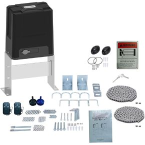 Sliding Gate Opener Kit with Chain, Remote, Photocell for Gates up to 1400 pounds and 40ft (PY500DCL)