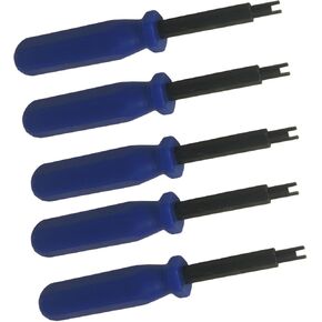 10Pcs 6523339 Screwdriver Valve Core w/ 8 Tire Valve dust Cap for Car Motorcycle Truck Bike Screwdriver Valve Stem Remover Tire Core Repair Install Tool 6523339 (10Pcs Short Blue Handle)