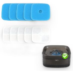 Dog Water Fountain Filters 4 Pack Filters with 4 Pre-Filter Sponges for 5.5L/1.45 Gallon Cat Water Fountain, 5 Layer Replacement Filters for Dogs and Cats Fountian Dispenser in Kuwait