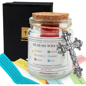 Yelsky Bible Verse Jar,Read Me When Bible Verses Jar,Bible Verse Bookmarks Prayer Jar,90 Scripture Cards Bible Canister,Christian Souvenirs for Women Christian Souvenirs Graduation souvenirs With Box