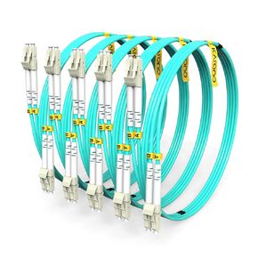 LC to LC Fiber Patch Cable 5 Pack 6ft (2M), 10G/40G OM3 Multimode, 50/125µm Duplex Fiber Jumper Optical Patch Cord LSZH for SFP+ Transceiver, Data Center