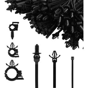 130 Pcs Push Mount Cable Ties Standard Zip Tie Mount Car Wire Loom Routing Clips for Polaris UTV Jeep Wrangler Vehicles Home Appliances 6 Different Sizes Universal Management Cable Ties