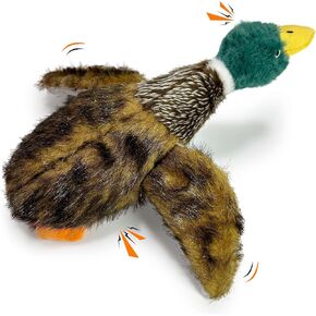 Upgraded Duck Dog Toy -15.7inches, Dog Toy for Small, Medium, and Large Breeds- Squeaker and Crinkle Paper Plush Mallard Duck Dog Toy
