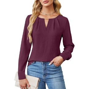 Blooming Jelly Womens Business Casual Long Sleeve Tops Color Block Fall Outfits 2024 Dressy Basic Work Shirts