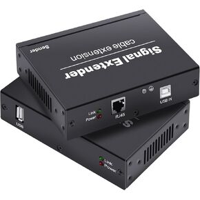 موسع USB عبر إيثرنت يصل إلى 328 قدمًا / 100 متر، توصيل وتشغيل موسع USB عبر Cat6، لا حاجة إلى برنامج تشغيل، موسع USB 2.0 يدعم أنظمة التشغيل Windows وMacOS وAndroid وLinux، متوافق مع USB1.1