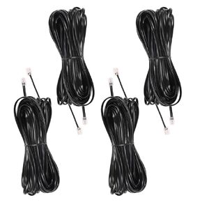 15FT - 4Pack RJ12 Phone Cable 6P6C, Male to Male Straight Wired for Both Data and Voice Signal Transmission for Telephone Cord, Fax, DSL Modem, Printer, Radio