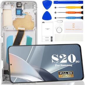 Incell for Samsung S20 5g Screen Replacement for Samsung Galaxy S20 5g LCD Digitizer Repair Kits for Samsung SM-G981 Touch Screen Display Assembly Replacement with Frame Silver (Without Fingerprint)