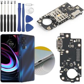 Dock Connector for Motorola Moto Edge 5G Charging Port Flex Cable Replacement for Moto Edge 5G 2021 XT2141 USB Charger Dock Board Connector with Tools(Black)
