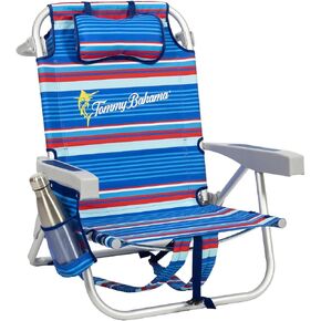 Tommy Bahama 5 Position Beach Chair (Blue Stripes)