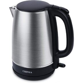 Electric Kettle, 1.7 Liter Stainless Steel Tea Kettle with Blue LED Light, Fast Heating Countertop Tea Maker Hot Water Boiler with Auto Shut-Off & Boil Dry Protection, Black