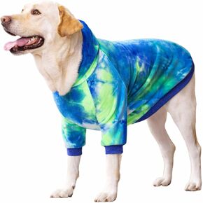 HDKUW Dog Hoodie Sweaters, Dog Winter Clothes, Pet Hooded Sweatershirt Pullover, Dog Outfit Coat Apparel for Small Medium Large Dogs Green Blue 8XL