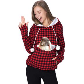 Unisex Pet Holder Hoodies Kitten Puppy Carrier Hooded Pullover Front Pouch Thin Shirt
