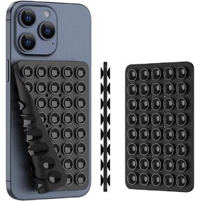 Double Sided Silicone Suction Phone Holder Mount, Silicon Phone Accessory for iPhone and Android, Hands-Free Mirror Shower Phone Holder, TikTok Videos and Selfies (Green, 1PCS)
