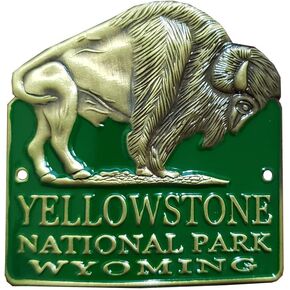 Yellowstone National Park - Buffalo - Hiking Stick Medallion