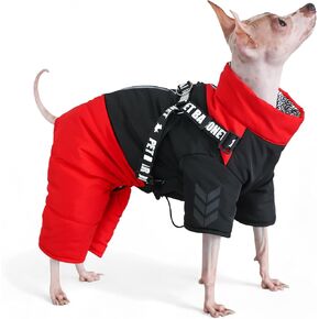 Dog Winter Coat with Harness, Reflective Dog Winter Jacket, Waterproof Full Body Dog Coat, Snow Jacket for Dogs, Dog Snowsuit, Winter Coat for Dogs for Small Medium Dogs (XX-Large)