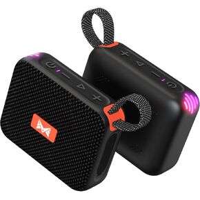 Bluetooth Speaker, Portable Speaker with Beat Synced Light, IPX7 Waterproof, 5H Playtime, Portable Speaker Bluetooth with Loud Stereo Sound, Deep Bass for Home/Party/Outdoor/Beach, Birthday Gift