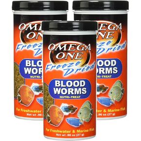 Omega One (3 Pack) Freeze Dried Blood Worms 0.96oz