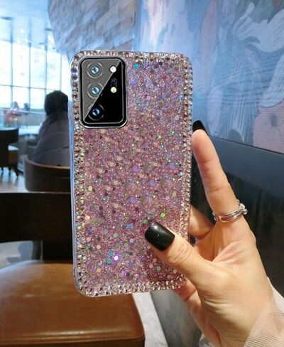 for Samsung Galaxy S24 Plus 5G Case,3D Glitter Women Girly Sparkle Bling Luxury Crystal Rhinestone Diamond Bumper Protective Back Phone Case for Samsung Galaxy S24 Plus 5G (Pink) in Saudi Arabia