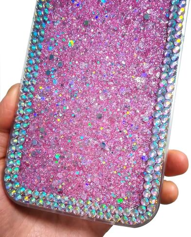 for Samsung Galaxy S24 Plus 5G Case,3D Glitter Women Girly Sparkle Bling Luxury Crystal Rhinestone Diamond Bumper Protective Back Phone Case for Samsung Galaxy S24 Plus 5G (Pink) in Saudi Arabia