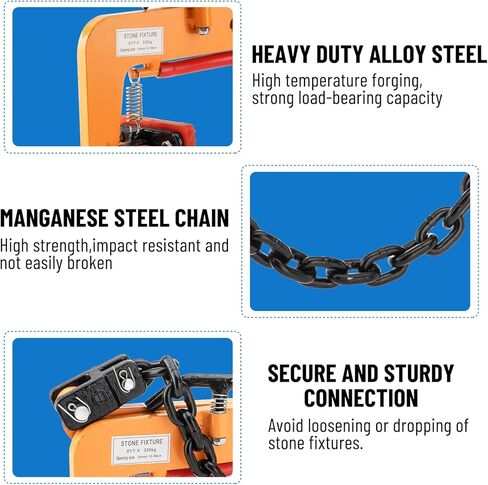 716 LBS Stone Lifting Clamps Granite Slab Stone Fixtures X-Shaped Carrying Clamps for Marble Slate Rock Brick Timber, 4-6-8 inch Opening Size in Kuwait