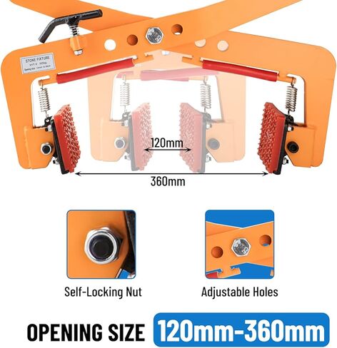 716 LBS Stone Lifting Clamps Granite Slab Stone Fixtures X-Shaped Carrying Clamps for Marble Slate Rock Brick Timber, 4-6-8 inch Opening Size in Kuwait