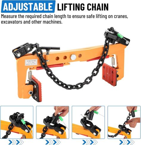 716 LBS Stone Lifting Clamps Granite Slab Stone Fixtures X-Shaped Carrying Clamps for Marble Slate Rock Brick Timber, 4-6-8 inch Opening Size in Kuwait