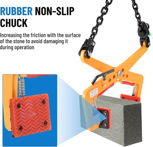 716 LBS Stone Lifting Clamps Granite Slab Stone Fixtures X-Shaped Carrying Clamps for Marble Slate Rock Brick Timber, 4-6-8 inch Opening Size in Kuwait